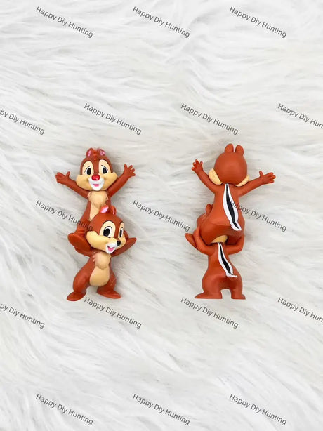 Stacked Chipmunk Cartoon Pen Topper No Hole for Vintage Stationery & Beadable Pen Craft Decor