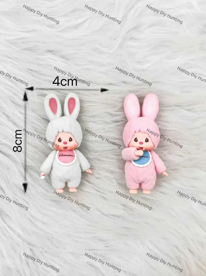 PVC Fluffy Bunny Ear Doll Pen Topper With Perfect Fit Size for DIY Beadable Pen Craft