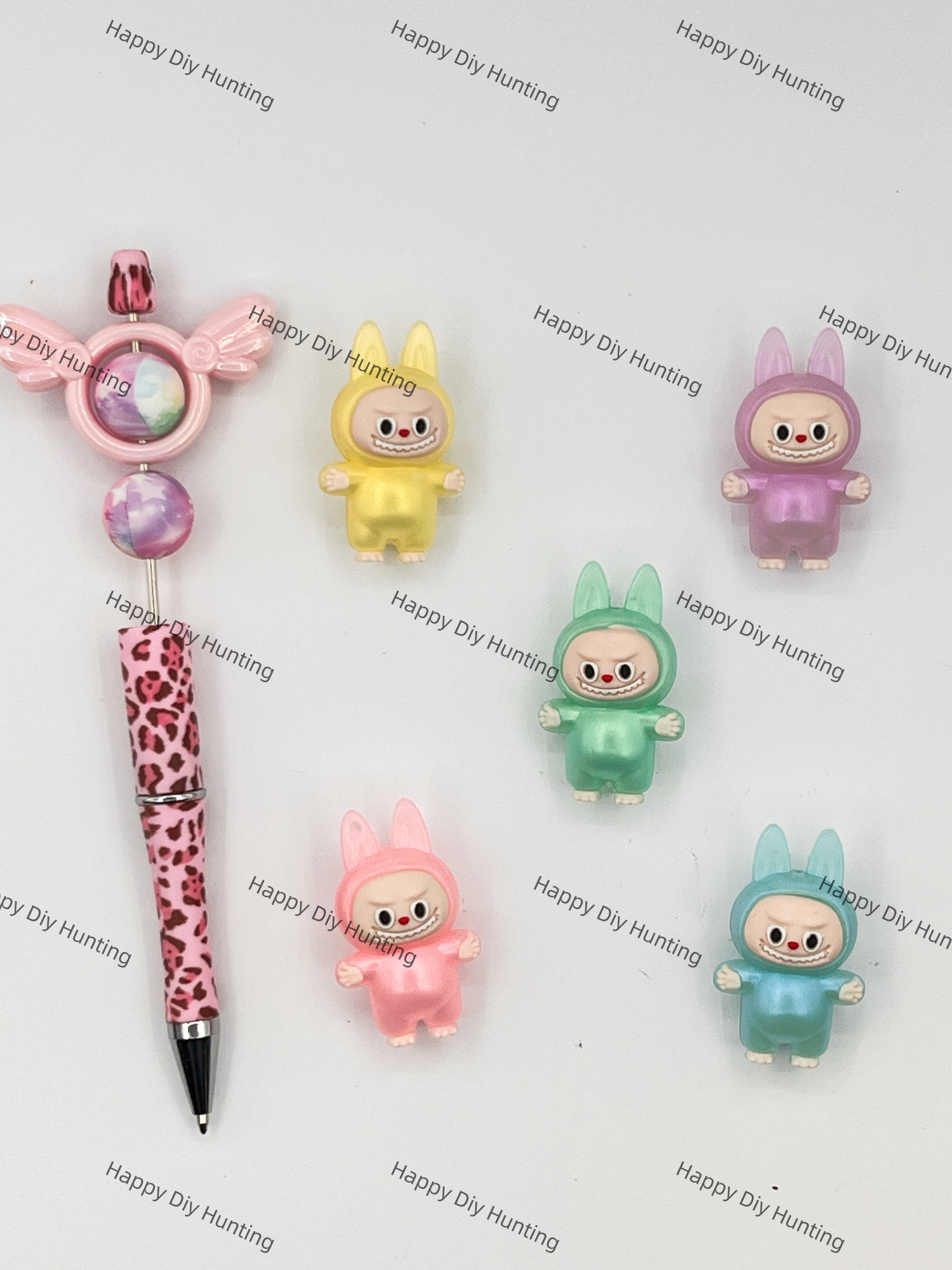 Standing Labubu Silicone Focal Beads Wholesale, silicone focal beads for pens