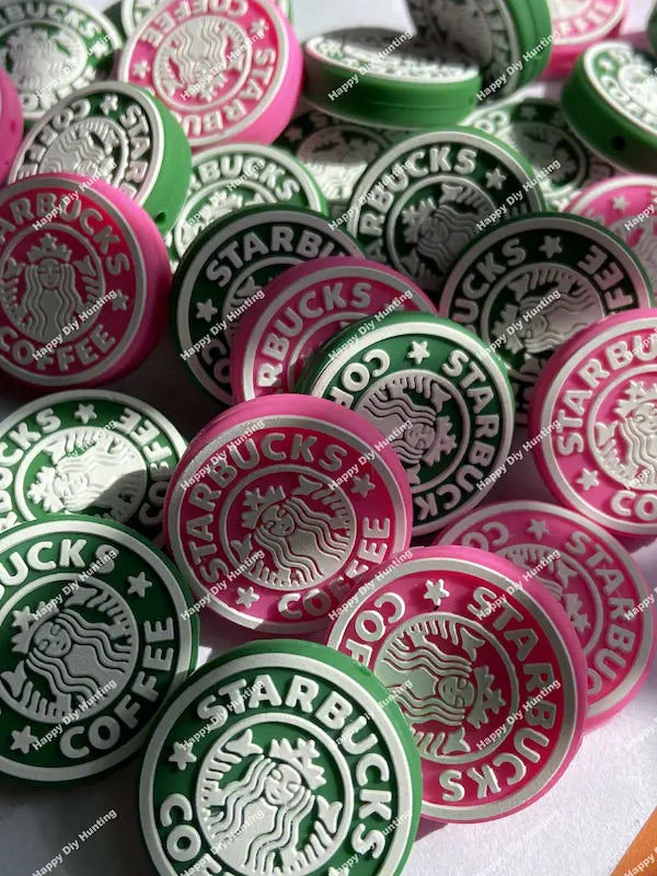 Green star coffee food grade silicone focal beads for DIY beadable pen craft & jewelry making