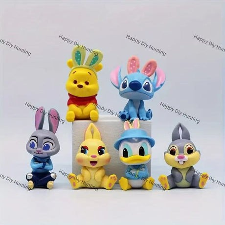 Stitch & Winnie the Pooh Rabbit Cartoon Style Pen Topper