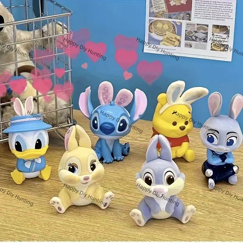 Stitch & Winnie the Pooh Rabbit Cartoon Style Pen Topper