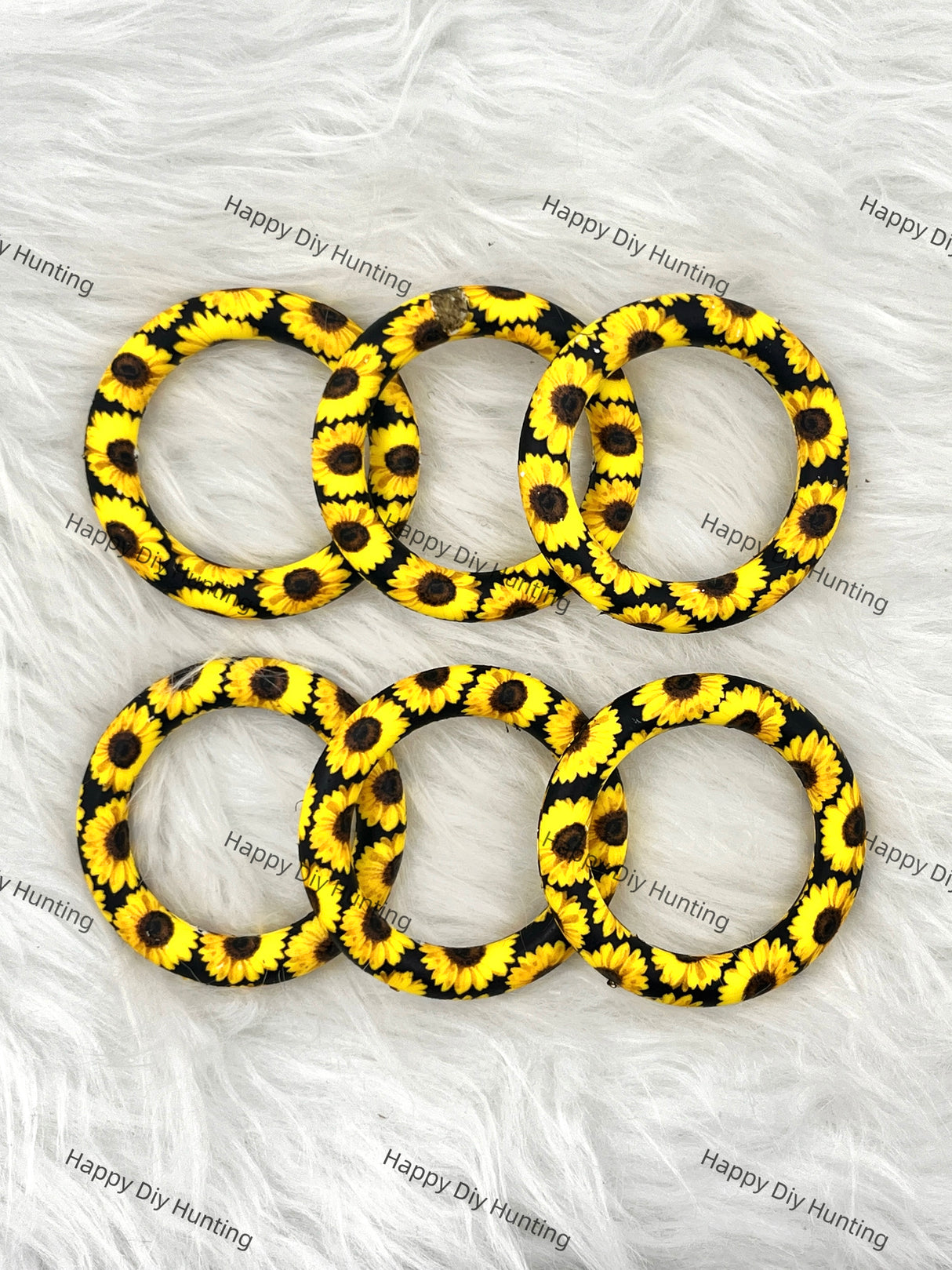 Sunflower Beadable Silicone Ring Car Hanger Charm Loop