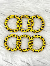 Sunflower Beadable Silicone Ring Car Hanger Charm Loop