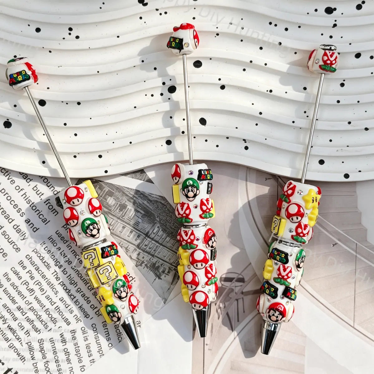 Super Mario Beadable Pens Wholesale, Matches All Focal Beads & Pen Toppers