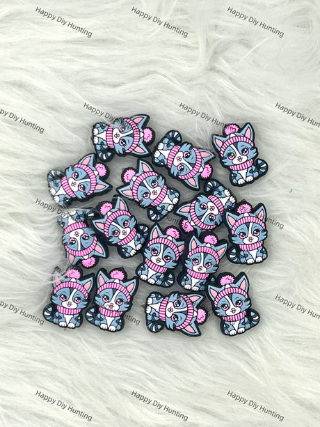 Sweet,Cute Kitten Silicone Focal Bead