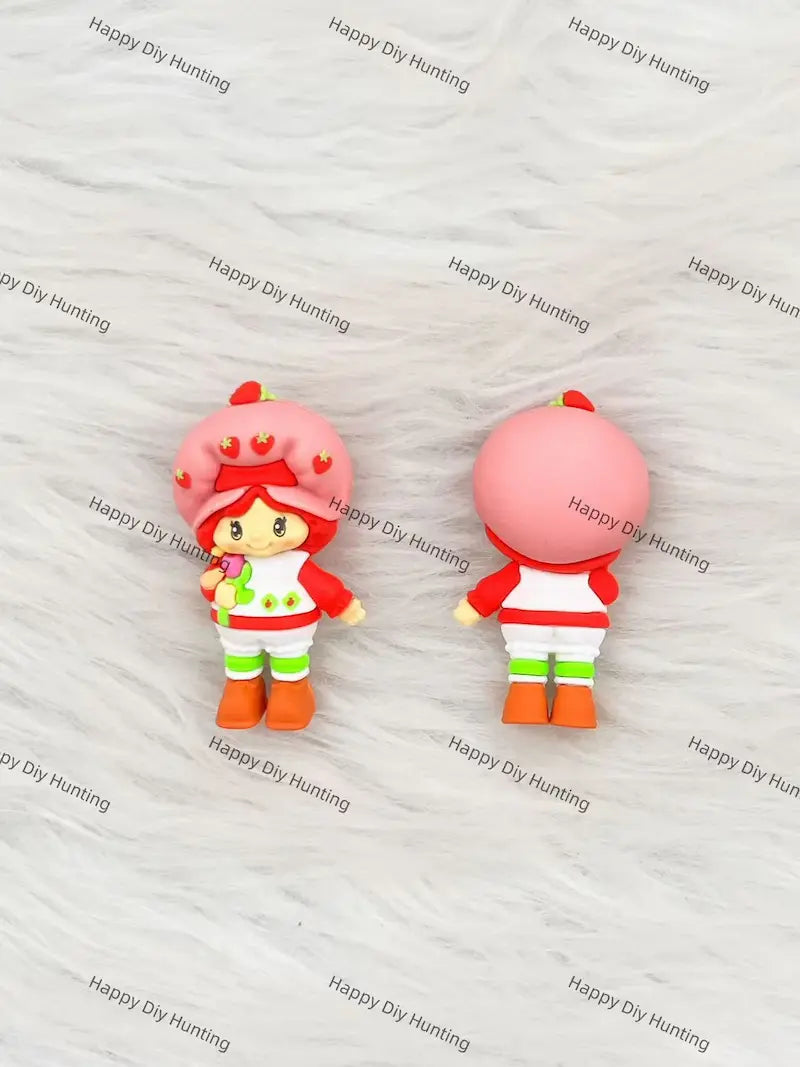 Sweet Strawberry Themed Character Pen Topper for Stationery & Beadable Pen Decor