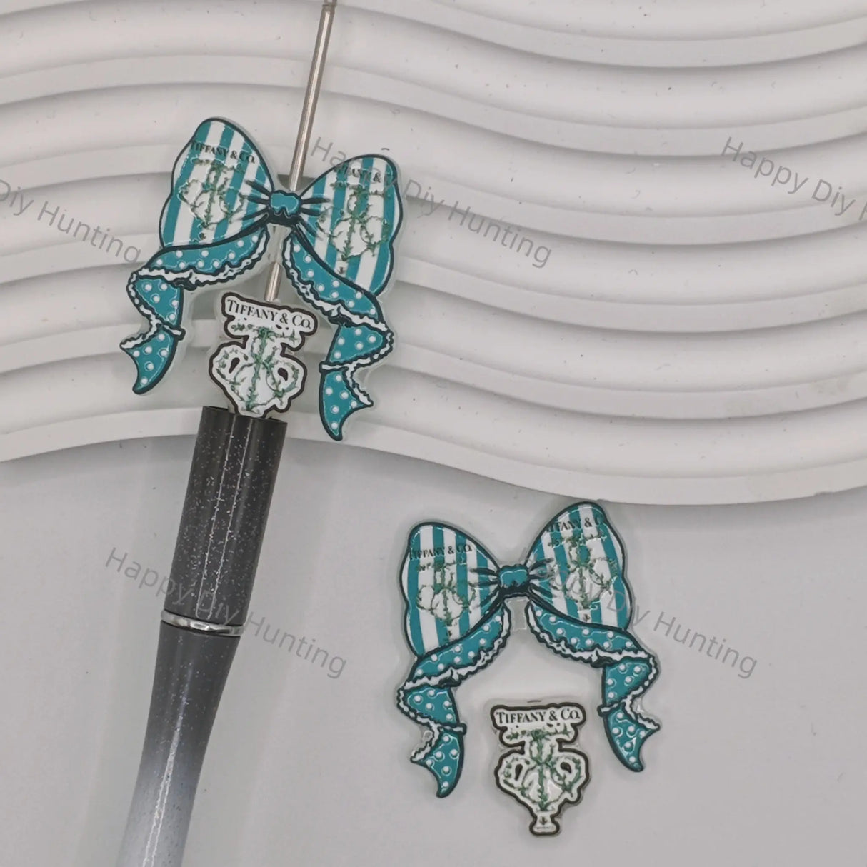 TIFFNAY Bow Printed Acrylic Beads for DIY Beadable Pens & Jewelry