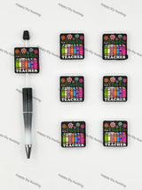 Handmade Beadable Pen with Teacher Theme Silicone Beads