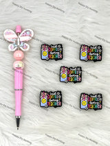 Handmade Beadable Pen with Iced Coffee Loving Teacher Silicone Beads