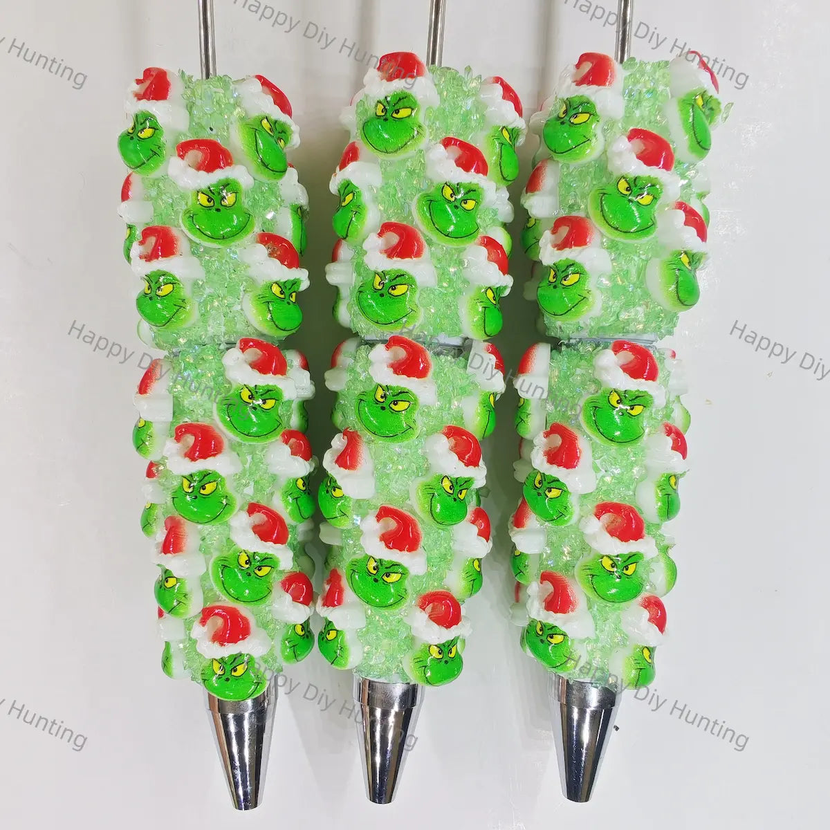 The Grinch Printed Beadable Pens Wholesale, Matches All Focal Beads & Pen Toppers