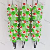 The Grinch Printed Beadable Pens Wholesale, Matches All Focal Beads & Pen Toppers