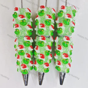 The Grinch Printed Beadable Pens Wholesale, Matches All Focal Beads & Pen Toppers