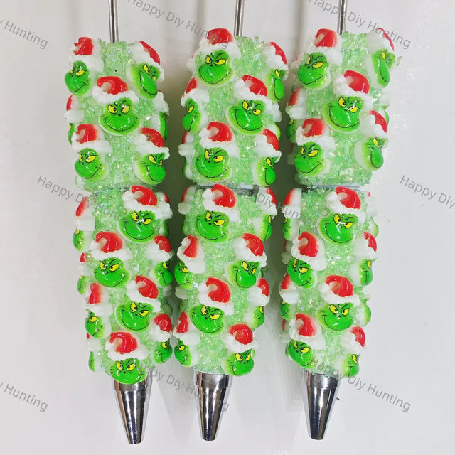 The Grinch Printed Beadable Pens Wholesale, Matches All Focal Beads & Pen Toppers