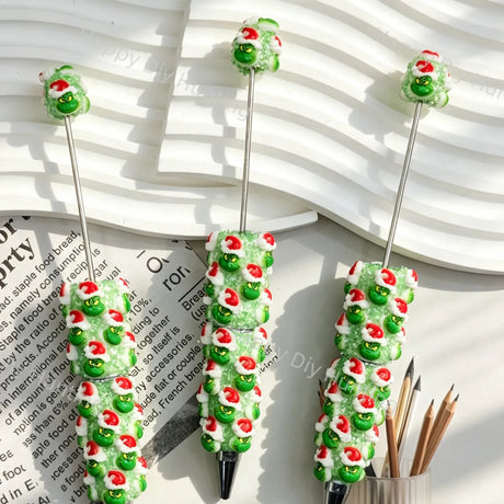 The Grinch Printed Beadable Pens Wholesale, Matches All Focal Beads & Pen Toppers1