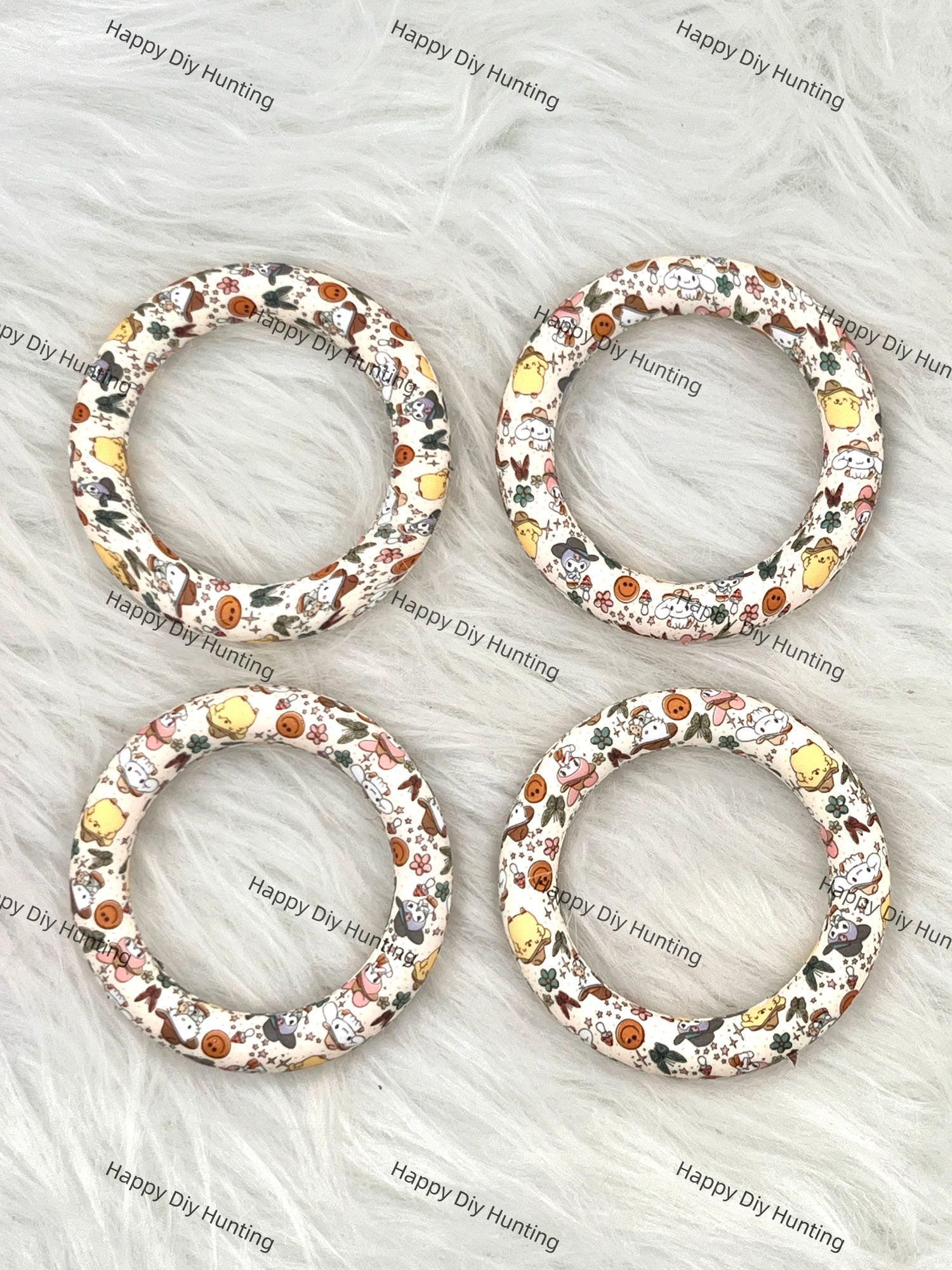 The Sanrio family Beadable Silicone Ring Car Hanger Charm Loop