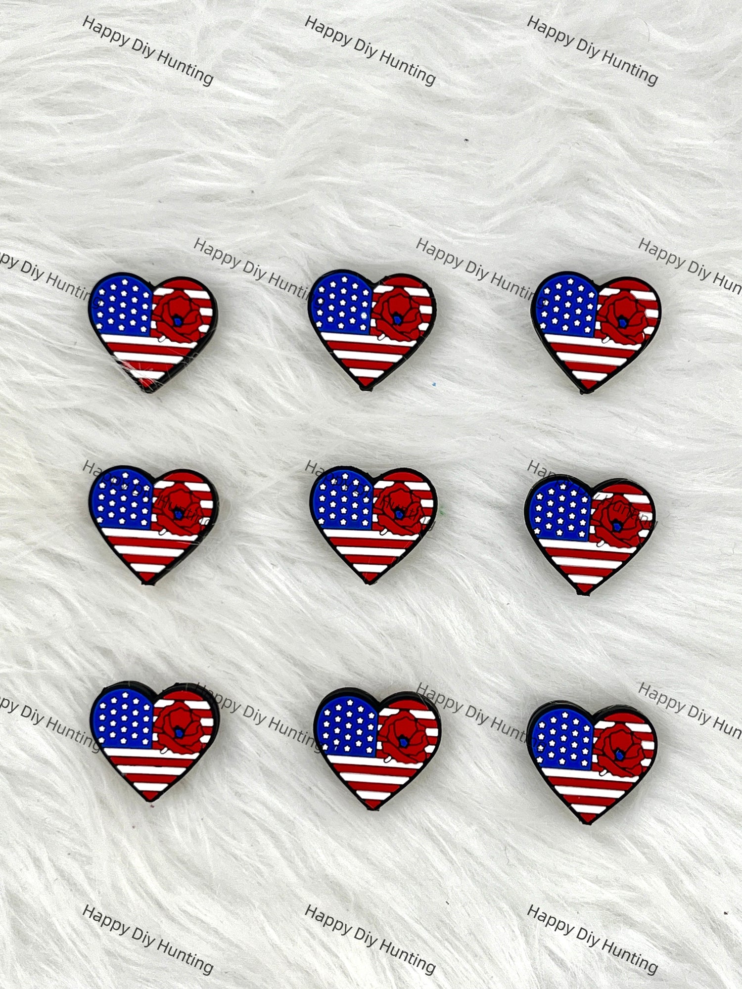 The Stars And The Stripes Silicone Focal Beads Wholesale, silicone focal beads for pens