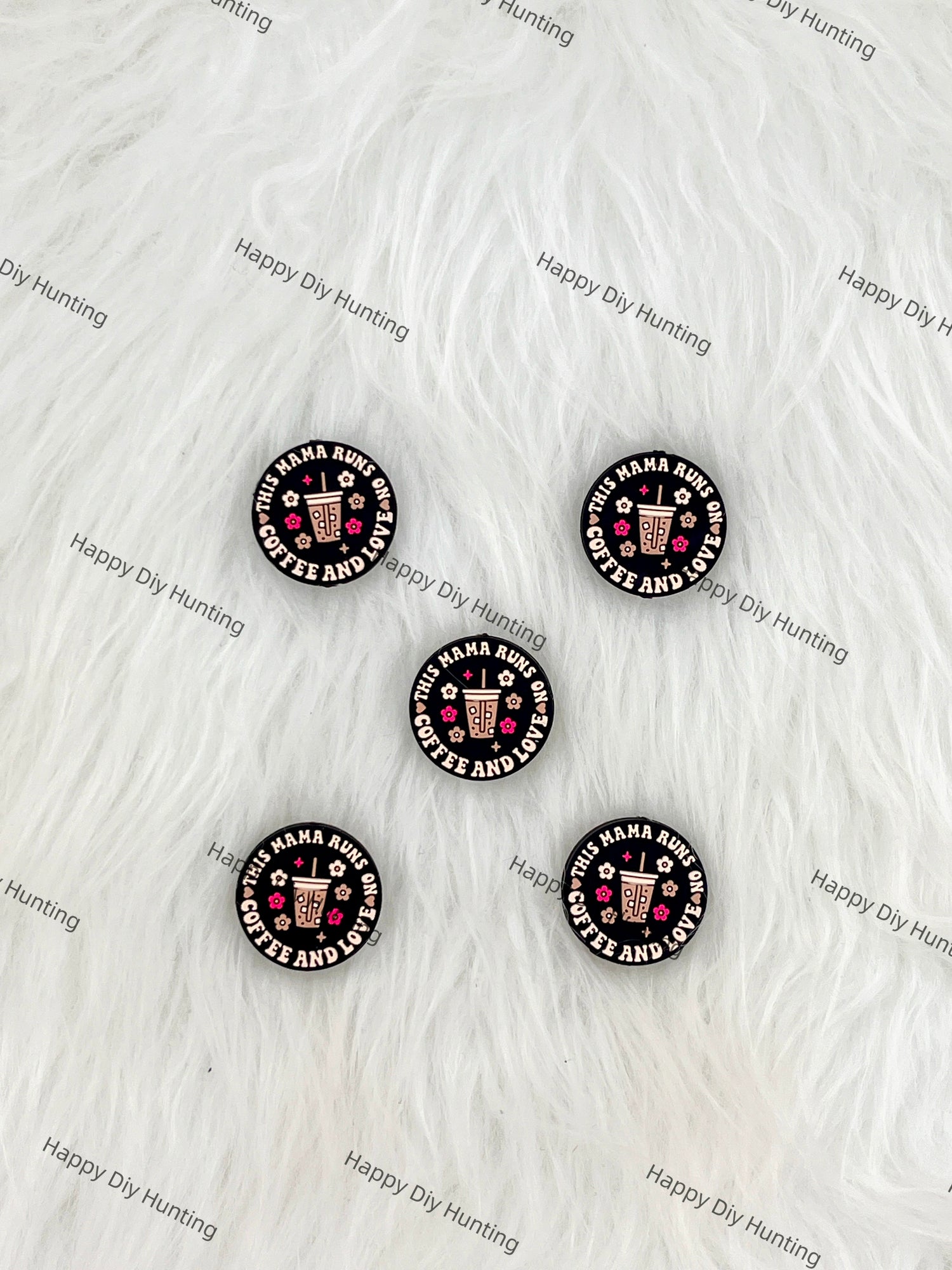 This Mama Runs On Coffee And Love  Silicone Focal Beads