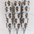 pre‑assembled top‑hat horror‑style 3D character figurine beadable pens, white base decorated with faux pearls, spooky halloween themed craft ballpoint pens bulk