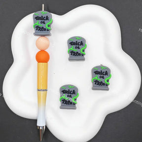 Trick Or Treat Tombstone Halloween Silicone Focal Beads | DIY Pen Craft Supplies