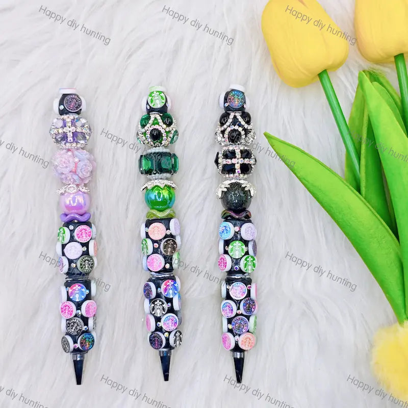 Twin Tail Mermaid Coffe DIY Beadable Pens Wholesale, Beadable Pens Supplies2
