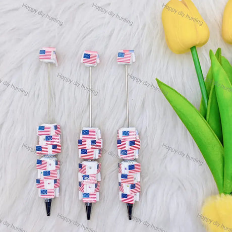 UK Flag DIY Beadable Pens Wholesale, Beadable Pens Supplies