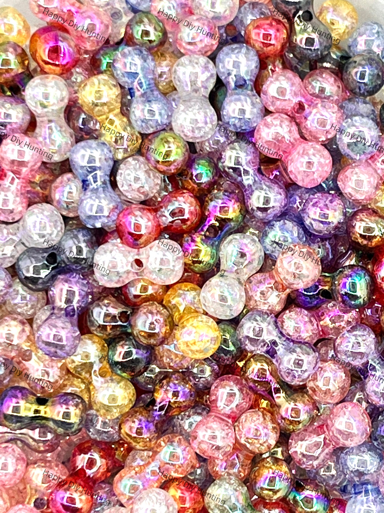 UV Coating Shiny Mini Dog Bone Acrylic Beads, Acrylic Spacer Beads,17*9MM