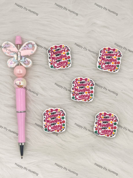 Very Demure Very Mindful Very Cutesy Silicone Focal Beads Wholesale, silicone focal beads for pens