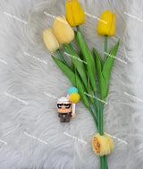 Vintage Elderly Character Figurine Pen Topper for Stationery & Beadable Pen Decor