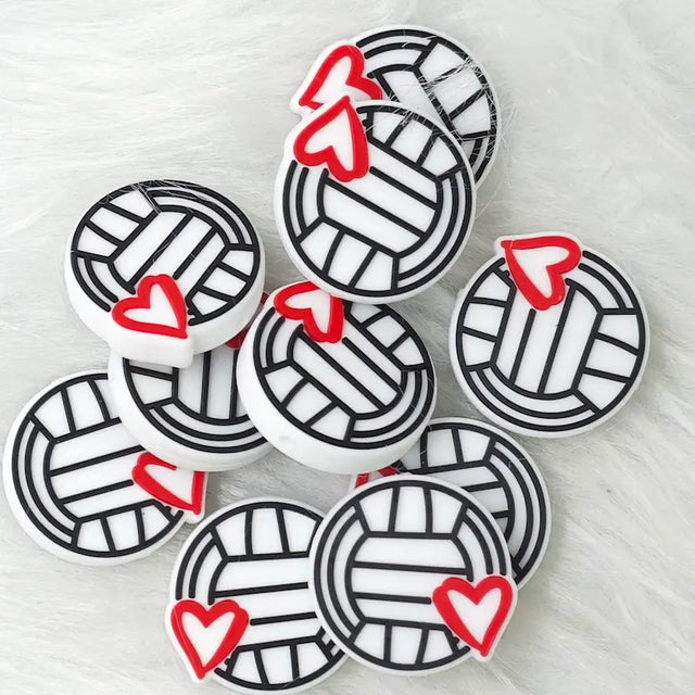 Volleyball Sports Silicone Focals for Sport Themed Beadable Pen Craft