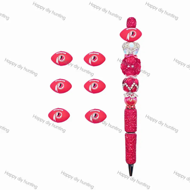 Washington Commanders Silicone Focal Beads, Wholesale Silicone Focal Beads for Pens
