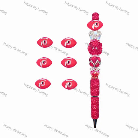 Washington Commanders Silicone Focal Beads, Wholesale Silicone Focal Beads for Pens
