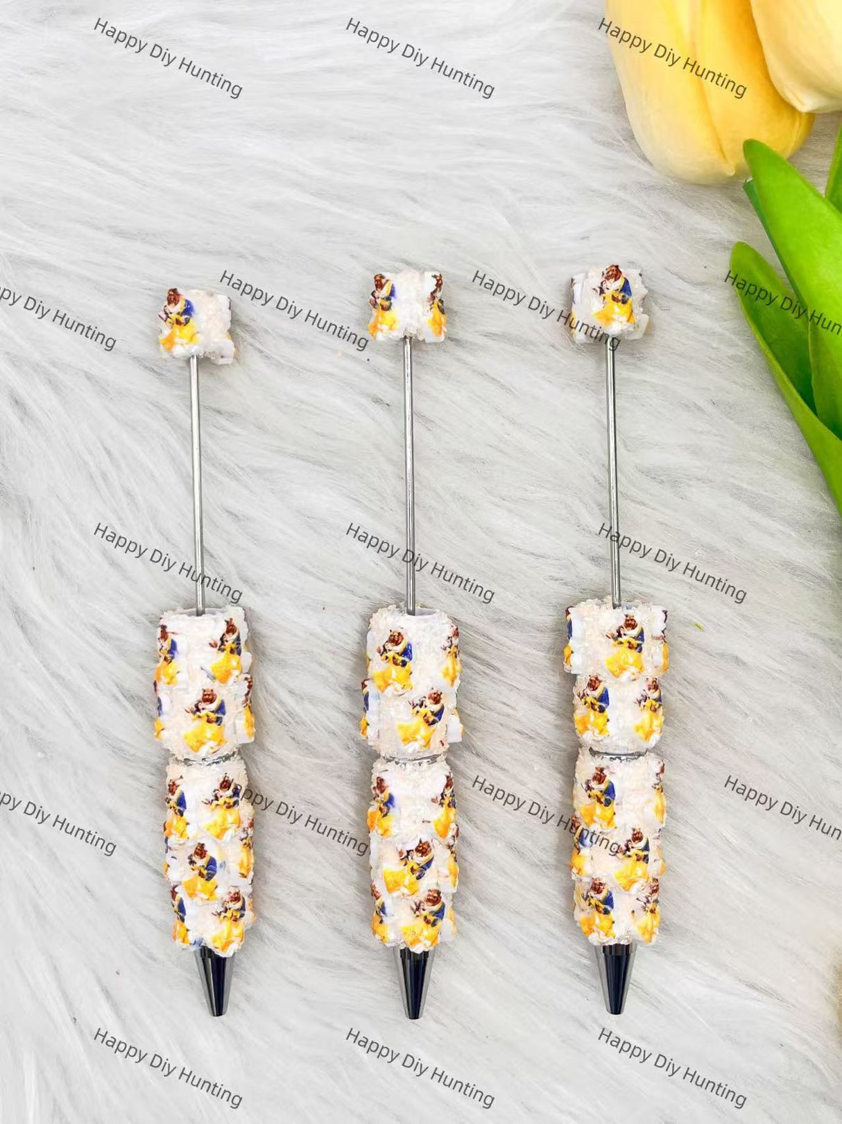 Beauty And the Beast Character Beadable Pen | Premium DIY Stationery Decor Supplies
