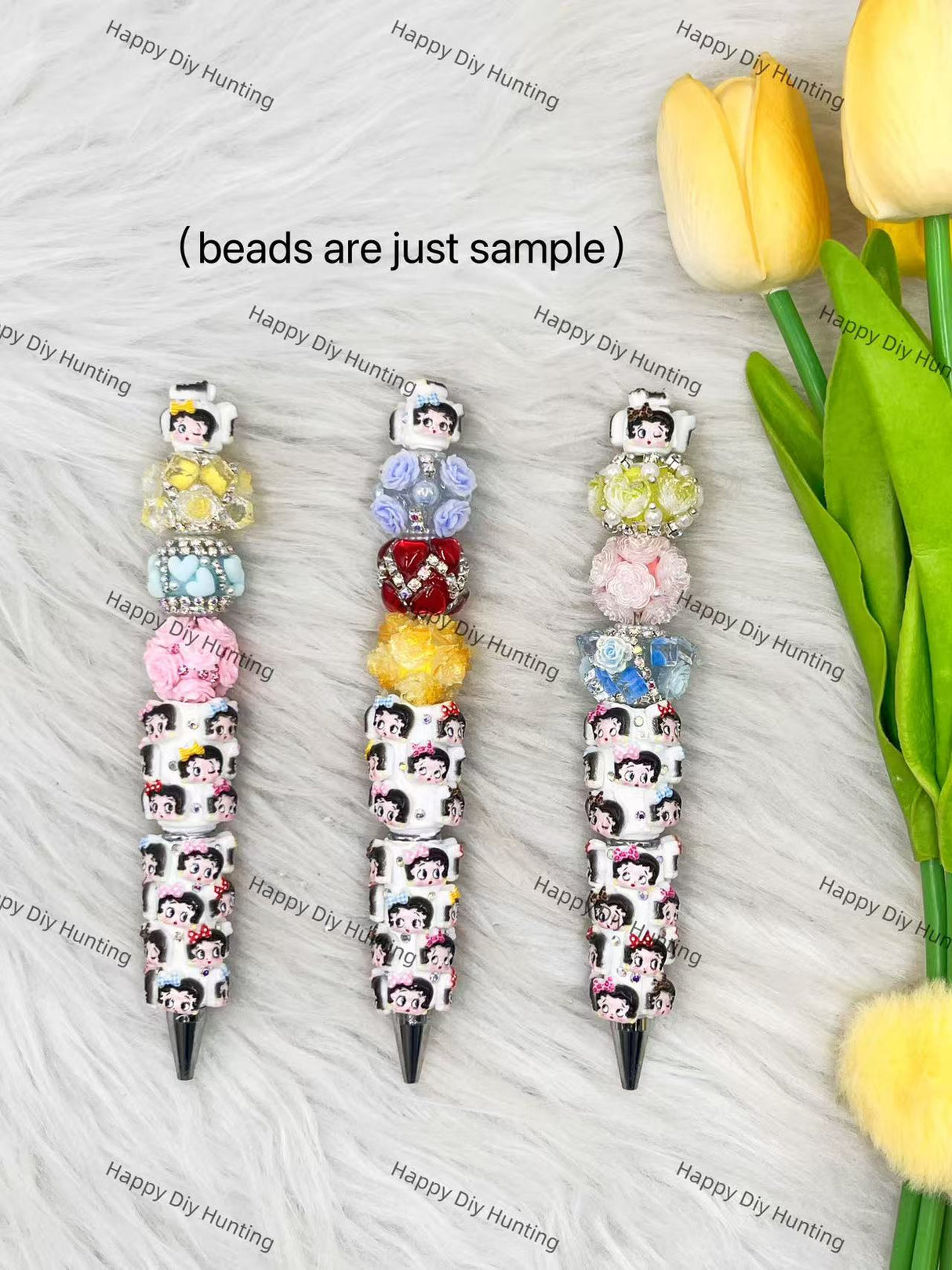 Betty Boop Character Beadable Pen | Premium DIY Stationery Decor Supplies