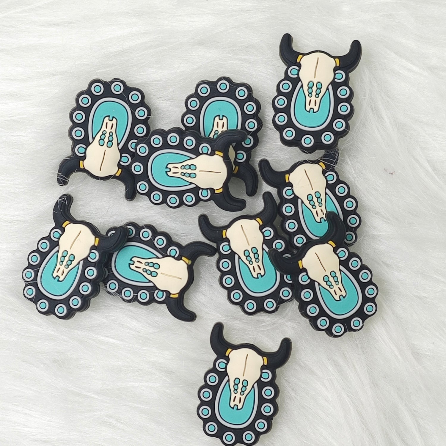 Western style Cow Skull Silicone Focal Beads Wholesale