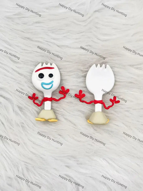 Whimsical Spork Character Figurine Pen Topper for Stationery & Beadable Pen Decor