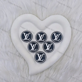 White Black Round LV Silicone Focal Beads For DIY Beadable Pens