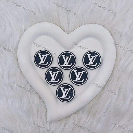 White Black Round LV Silicone Focal Beads For DIY Beadable Pens