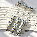 white base blue hat 3d cartoon duck focal bead beadable pens for diy handmade craft stationery wholesale