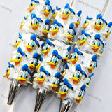 white base blue hat 3d cartoon duck focal bead beadable pens for diy handmade craft stationery wholesale