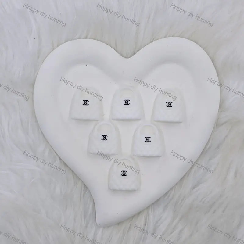 White CC Handbag Silicone Focal Beads, Wholesale Silicone Focal Beads for Pens