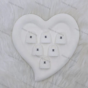 White CC Handbag Silicone Focal Beads, Wholesale Silicone Focal Beads for Pens