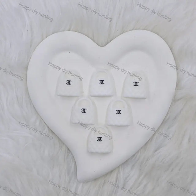 White CC Handbag Silicone Focal Beads, Wholesale Silicone Focal Beads for Pens