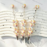 white glitter beadable pens with cute cartoon character charms for diy handmade stationery wholesale