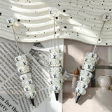 White Luxury LV Print Heart Beadable Pens Wholesale, Matches All Focal Beads & Pen Toppers