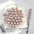White base full print round silicone beads with retro cartoon mouse and bunny vintage pattern for diy handmade beadable pen wholesale craft accessories