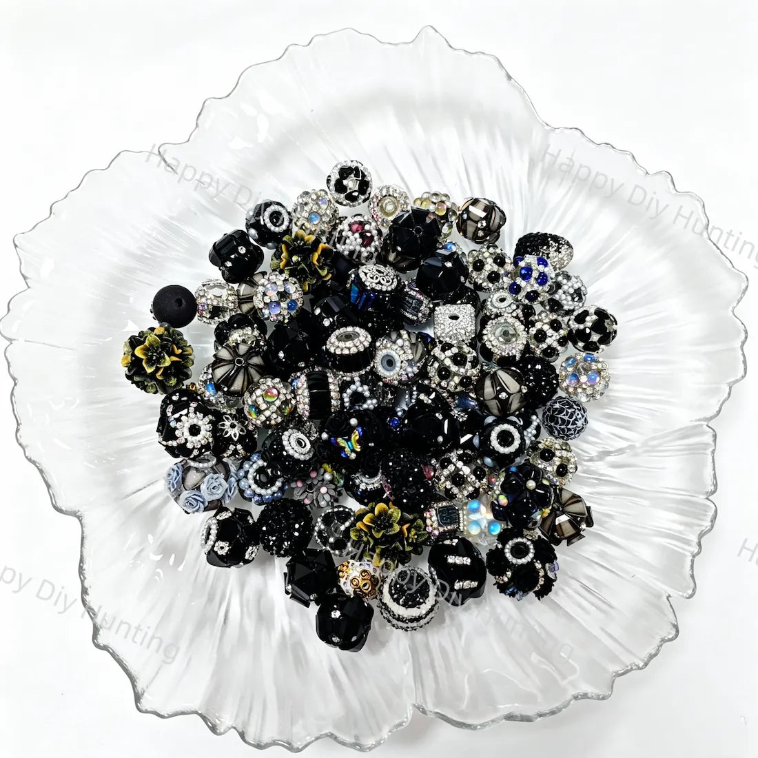 Wholesale Black Random Mixed Beads for DIY Beadable Pens