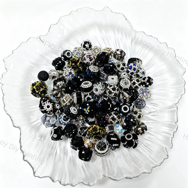 Wholesale Black Random Mixed Beads for DIY Beadable Pens