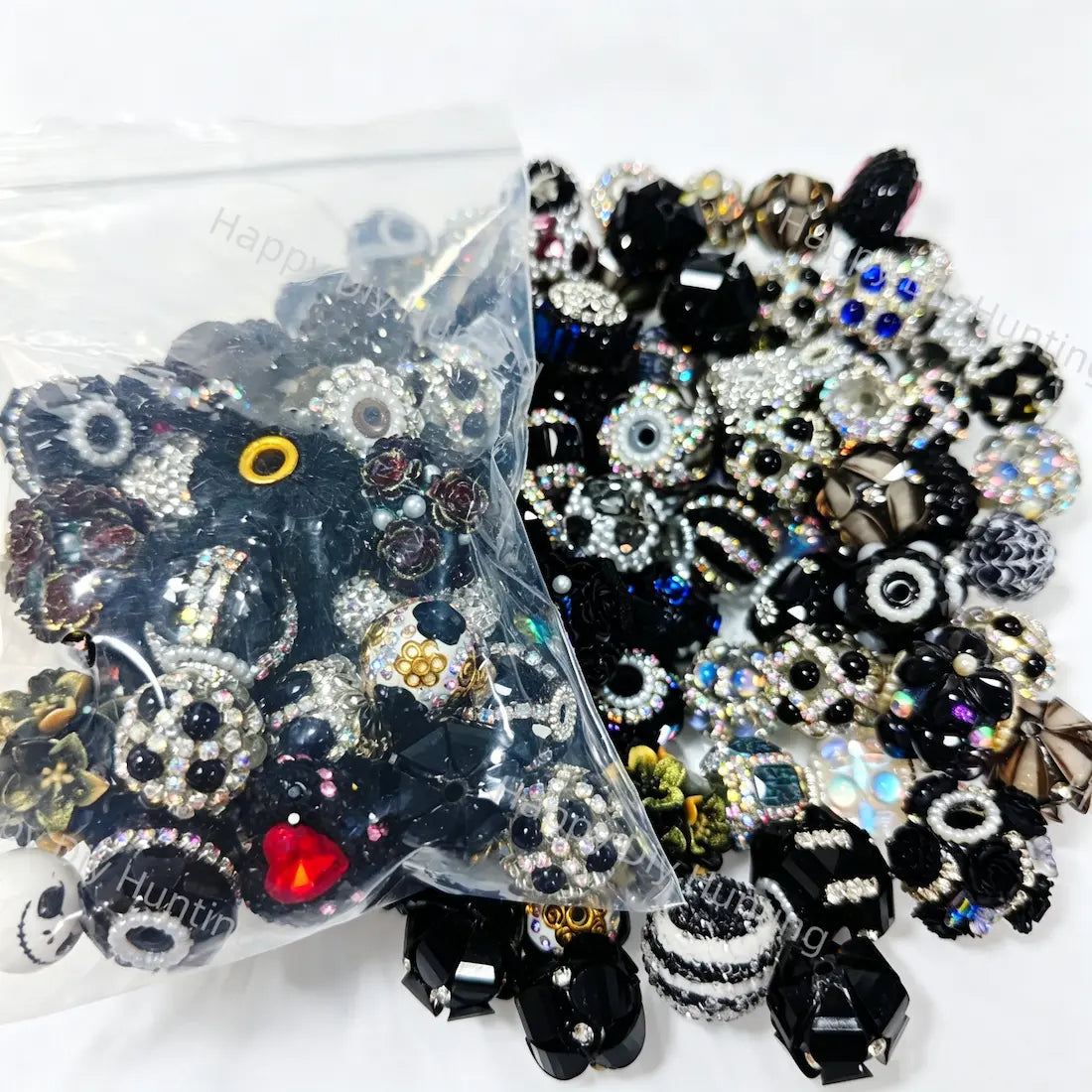 Wholesale Black Random Mixed Beads for DIY Beadable Pens