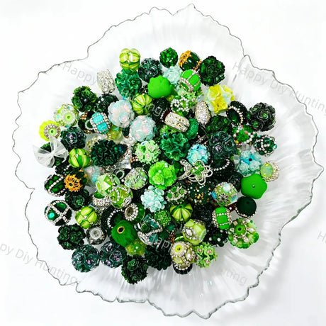 Wholesale Green Random Mixed Beads for DIY Beadable Pens